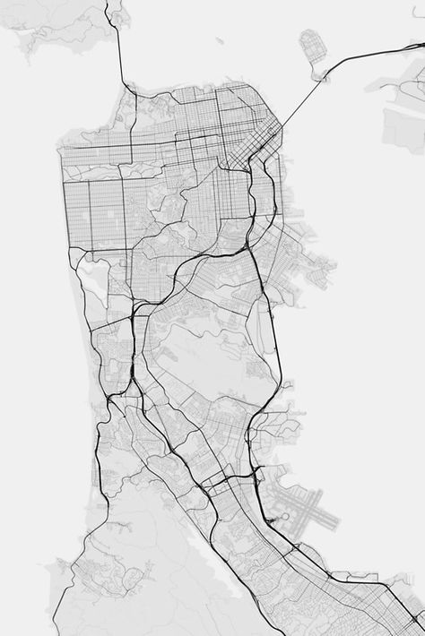 San Francisco, USA Map. (Black on white) San Francisco Map, South San Francisco, Map Background, San Francisco City, Usa Map, City Map, Photographic Print, San Francisco, Male Sketch