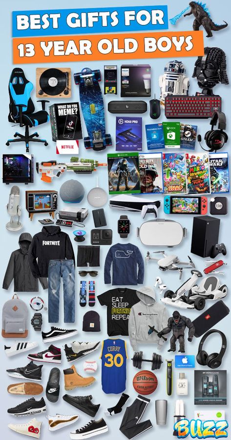 99+ Gift Ideas for 13 Year Old Boys in 2022 - ToyBuzz 12 Year Boy Christmas Ideas, 13 Gifts For 13th Birthday Boy, Birthday Ideas For 13th Birthday Boy, 15 Year Boy Birthday Ideas, Gifts For 14th Birthday Boy, 13th Birthday Boy Ideas, 13 Boy Birthday Ideas, 12 Year Birthday Party Ideas Boy, Boys 13th Birthday Ideas