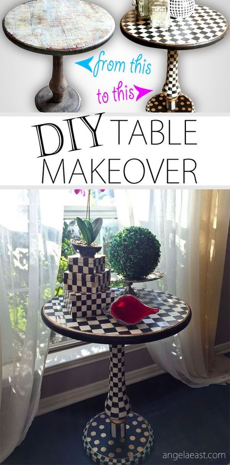 Diy Mackenzie Childs, Diy Table Makeover, Glam Interior, Mackenzie Childs Diy, Black And White Furniture, Baroque Interior, Mackenzie Childs Inspired, Mckenzie And Childs, Diy Furniture Bedroom