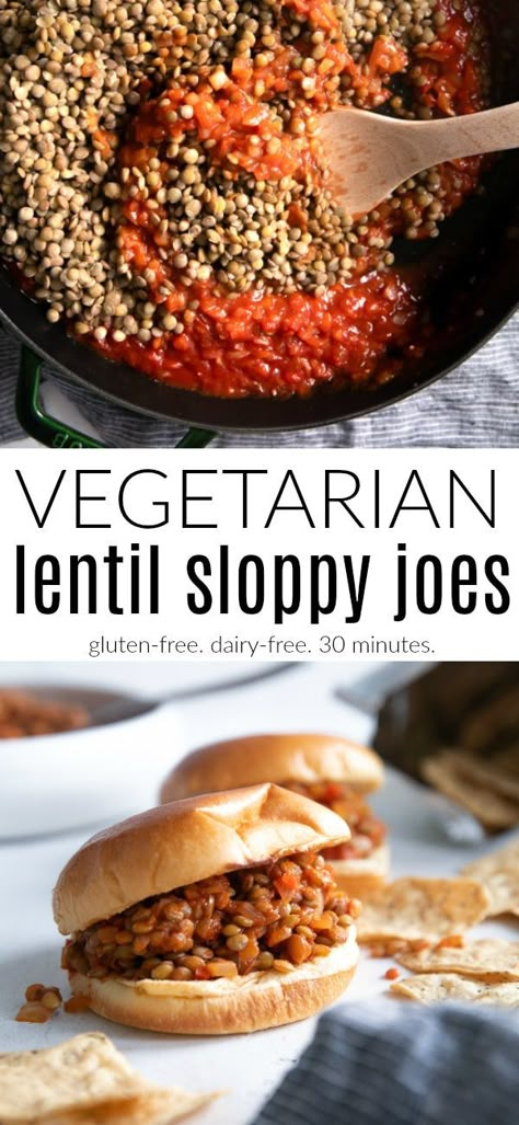 Sloppy Joe Vegetarian, Vegetarian Sloppy Joe Recipe, Lentil Sloppy Joe, Lentil Sandwich, Vegetarian Sloppy Joes, Lentil Sloppy Joes, Vegan Sloppy Joes, Baked Sweet Potato Fries, Sloppy Joe Recipe