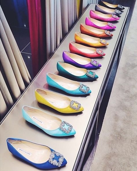 Manolo Blahnik Hangisi Flats, Hangisi Flats, Manolo Blahnik Flats, Formal Pumps, Manolo Blahnik Hangisi, Manolo Blahnik Heels, Colorful Shoes, Fabulous Shoes, Fashion Heels