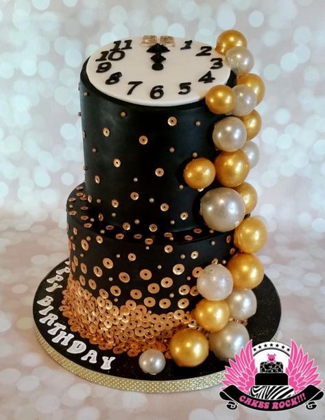 Bubbly New Years Eve Birthday Cake  - Cake by Cakes ROCK!!! New Years Eve Birthday, Gelatin Bubbles, New Years Eve Dessert, Black And Gold Birthday, Bubble Cake, New Year's Desserts, New Birthday Cake, New Years Eve Food, New Year's Cake