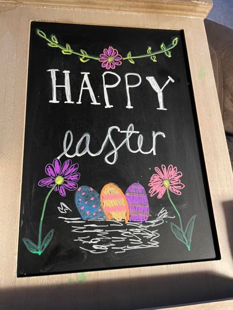 Easter White Board Ideas, Easter Chalkboard Art, Easter Chalkboard, Chalkboard Doodles, Whiteboard Art, Chalkboard Ideas, Chalkboard Art, Easy Easter, Chalk Art