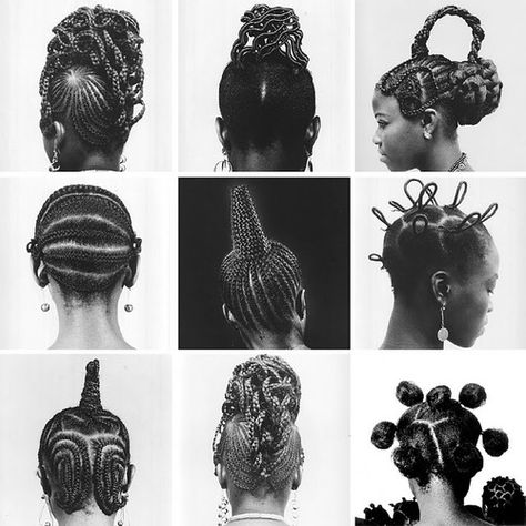 - "Going Natural" - (T.L.) -  - Vintage photos of Nigerian natural hair hairstyles -  -J. D. Okhai Ojeikere - (circa 1950-1970)- Yoruba Hairstyles, Nigerian Braids, Traditional Hairstyle, African Braids, Braids For Black Hair, African Hairstyles, Hair Pictures, Hair Art, Afro Hairstyles