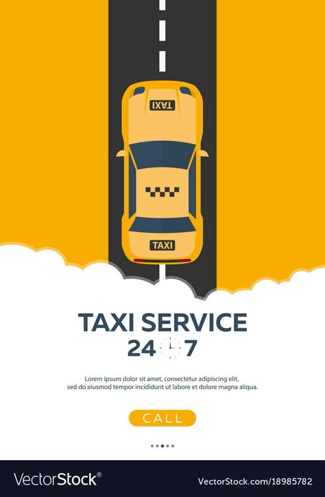 Taxi Service Poster, Taxi Car, Taxi Illustration, Taxi Advertising, Art Deco Design Graphics, Car Advertising Design, Custom Brand Design, Car Vector, Taxi Cab