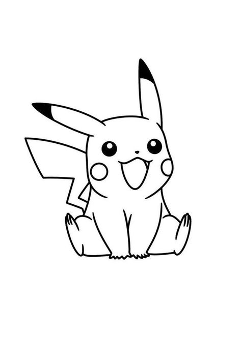 Pikachu Tattoo Design, Svg Pokemon, Pikachu Tattoo, Pikachu Coloring Page, Pikachu Drawing, Beginner Tattoos, Dibujo Simple, Pokemon Sketch, Naruto Tattoo