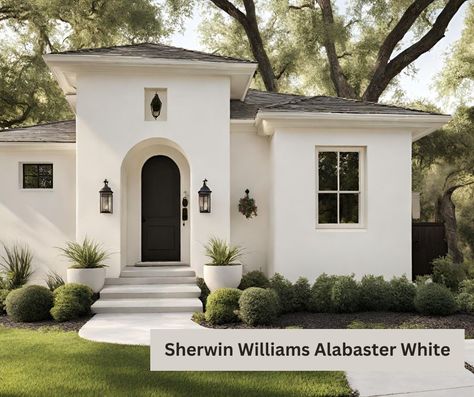 Top Stucco Colors For Homes Exterior Stucco House Colors, Coastal Homes Exteriors, Stucco Exterior Colors, Stucco House Colors, White Stucco House, Outdoor Paint Colors, Stucco Paint, Stucco Colors, Paint Color Ideas