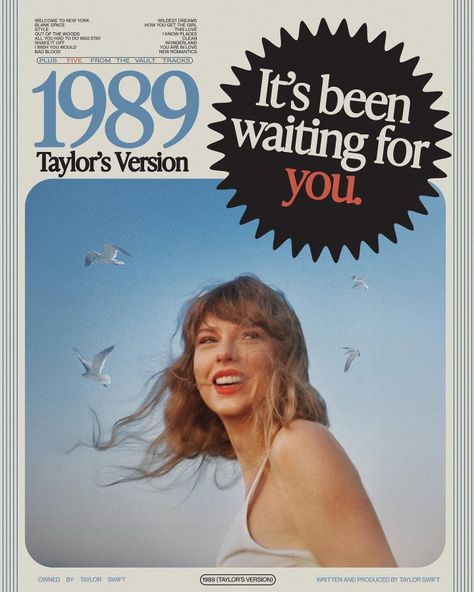 1989 Taylors Version Poster, Taylor Swift 1989 Poster, 1989 Poster, Music Poster Design, Taylor Swift Posters, Out Of The Woods, Taylor Swift 1989, Taylor Swift Concert, New Romantics