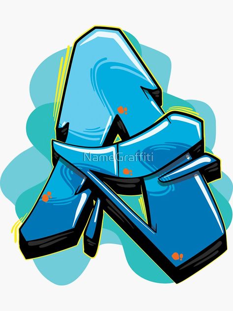 "Graffiti Letter A" Sticker by NameGraffiti | Redbubble Letter A Sticker, Graffiti Alphabet Styles, Alphabet Graffiti, Graffiti Names, Graffiti Lettering Alphabet, Graffiti Art Letters, Graffiti Wildstyle, Graffiti Text, Graffiti Logo