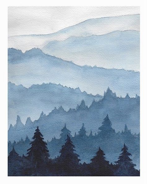 Mountains Painting, Mountain Canvas, Fluid Acrylic Painting, Acrylic Painting For Beginners, Tableau Art, 수채화 그림, Acrylic Painting Tutorials, Gallery Walls, Mountain Paintings