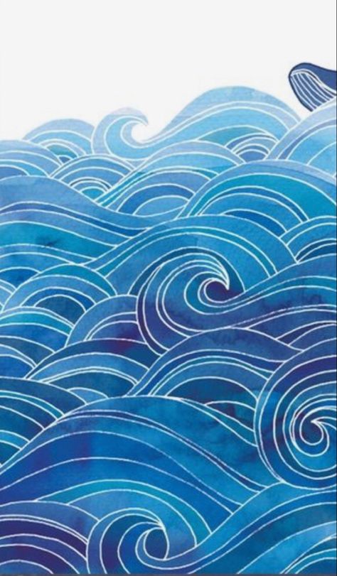 Ocean Graphic Design Illustrations, Nautical Pattern Design, Waves Illustration Art, Sea Illustration Waves, Waves Aesthetic Drawing, Ocean Waves Drawing Simple, Zentangle Waves, Wave Illustration Design, Ocean Line Drawing