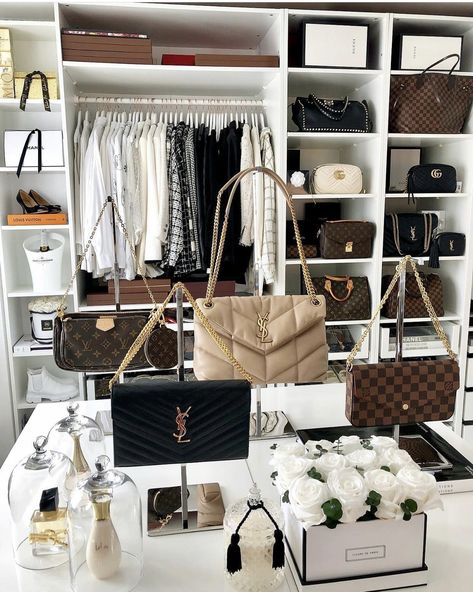 Organizing Purses In Closet, Dream Closet Ideas, Birthday Presents For Boys, Bag Closet, Dream Closet Design, Beautiful Closets, Closet Layout, Closet Room, Closet Decor