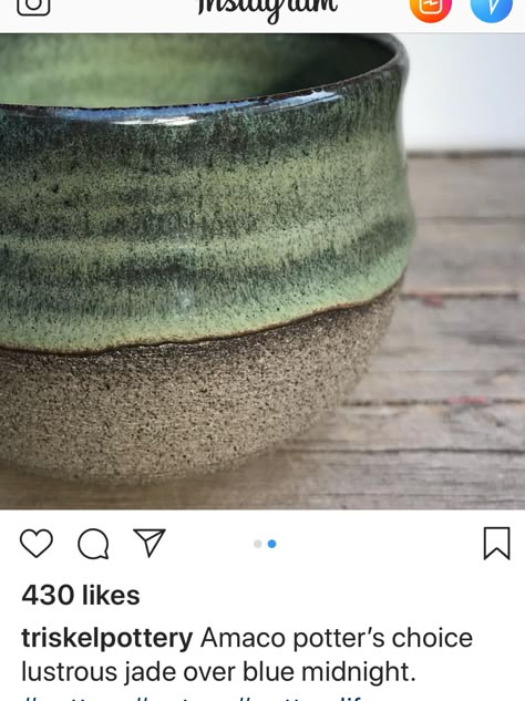 Dark Green Glaze Combinations, Amaco Green Glaze Combinations, Green Glaze Pottery, Green Glaze Combinations, Amaco Blue Midnight, Amaco Glaze Layering, Pottery Glaze Recipes, Pottery Glaze Combinations, Amaco Glaze Combinations