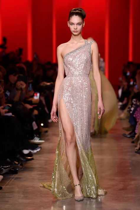 Elie Saab Couture Spring 2024 [PHOTOS] Coktail Dress, Glamorous Evening Dresses, Ellie Saab, Elie Saab Spring, Elie Saab Couture, Spring Couture, Iconic Dresses, Formal Dresses For Weddings, Glam Dresses