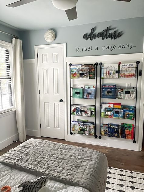 My Youngest’s Room Makeover Toddler Boy Room Decor, Boys Bedroom Makeover, Big Boy Bedrooms, Big Kids Room, Car Bedroom, Toddler Boys Room, Wall Organizer, Shared Room, Toddler Bedrooms