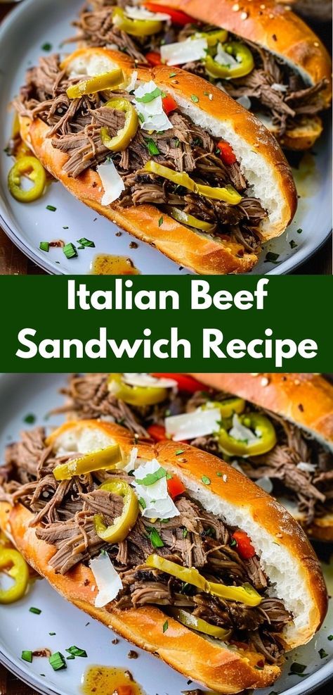 Want beef sandwich ideas? Try our Italian Beef Sandwich Recipe! It's an easy ground beef recipe that’s perfect for dinner, making it one of the best ground beef recipes for dinner. Beef Sandwich Ideas, Italian Beef Crockpot, Italian Beef Sandwich, Beef Sandwich Recipes, Italian Beef Sandwiches, Beef Sandwiches, Recipe Italian, Italian Sandwich, Hearty Lunch