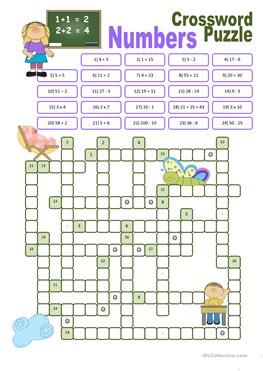 Symmetry Math, Printable Crossword Puzzles, Free Printable Puzzles, English Exercises, English Worksheets For Kids, Number Puzzles, Vocabulary Practice, Crossword Puzzles, English Activities