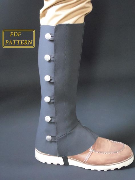 Basic Spats Digital PDF Pattern Sewing Tutorial | Etsy Steampunk Spats, Half Chaps, Steampunk Hat, Hat Patterns To Sew, Aviator Hat, Pattern Sewing, Shoe Covers, Pdf Sewing Patterns, Sewing Clothes