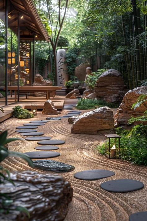 25 Stunning Small Garden Layout Ideas 4 Small Garden Layout Ideas, Lush Backyard, Small Zen Garden, Small Garden Layout, Garden Layout Ideas, Relaxing Backyard, Zen Garden Design, Japanese Zen Garden, Minimalist Garden