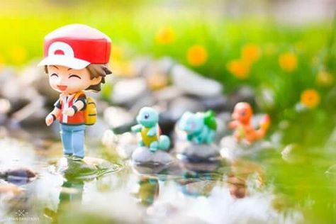 Pokemon Photoshoot, Nendoroid Photography, Pokemon Toys, Monster Games, Pokemon Red, Nerd Humor, Pokemon Toy, Nintendo Art, Pokemon Memes