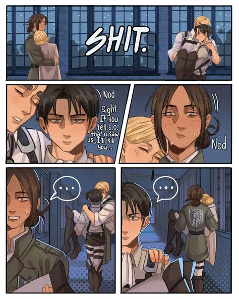 Attack On Titan 2, Levi And Erwin, Aot Memes, Attack On Titan Comic, Attack On Titan Ships, Attack On Titan Funny, Killing Me, Attack On Titan Fanart, Attack On Titan Art