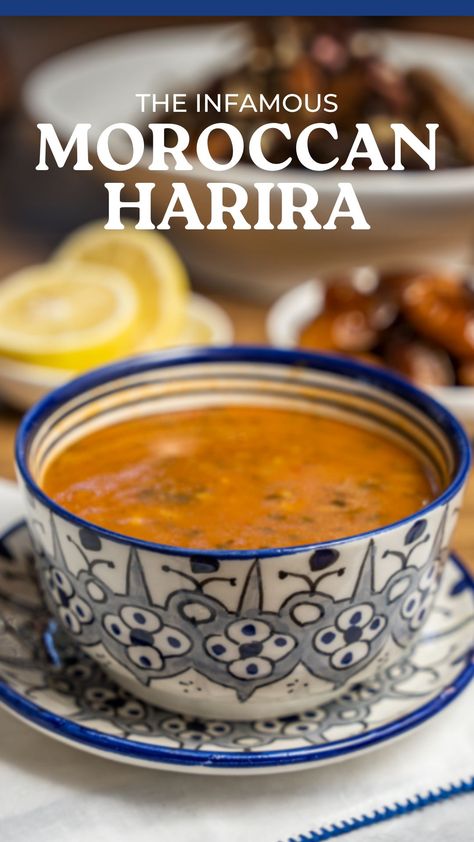 Liven up your mealtimes with the delicious and nourishing Moroccan Harira soup. This tomato-based dish is sure to win your heart. With Flavors of Morocco, you will easily make this Moroccan signature soup a staple in your kitchen, so why wait? Follow the link to our website in the bio to learn more. #flavorsofmorocco #moroccanfood #discovermoroccanfood #moroccanfoodtours #enjoymoroccanfood #moroccanfoodclass #Ramadan #MoroccanRamadan #Chabkia #Harira #Sellou #Ramadanmealplan #harirasoup Harira Soup, Moroccan Bread, Moroccan Soup, Moroccan Beef, Moroccan Dishes, Moroccan Food, Food Stall, Ramadan Recipes, Full Meal Recipes