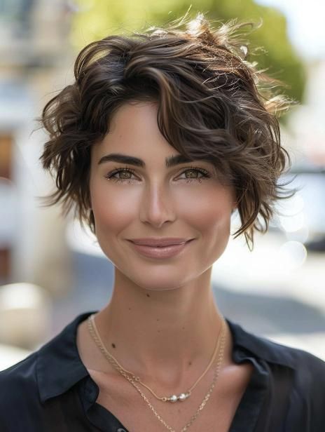 2024 Pixie Cut Trends for Wavy Hair: Chic and Effortless Styles "bixie" Haircut For Curly Hair, Pixie Bob Curly, Pixie Cuts For Wavy Hair, Cuts For Wavy Hair, Pixie Cut Wavy Hair, Wavy Pixie Haircut, Short Wavy Pixie, Wavy Pixie Cut, Wavy Pixie