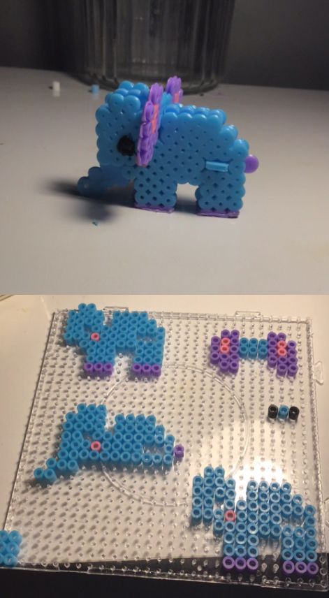 Small cite 3D Elphand made from hama beads/pearler beads follow for more! 3d Elephant, Hama Beads, Bead Designs, Follow For More, Elephant, Beads, Design