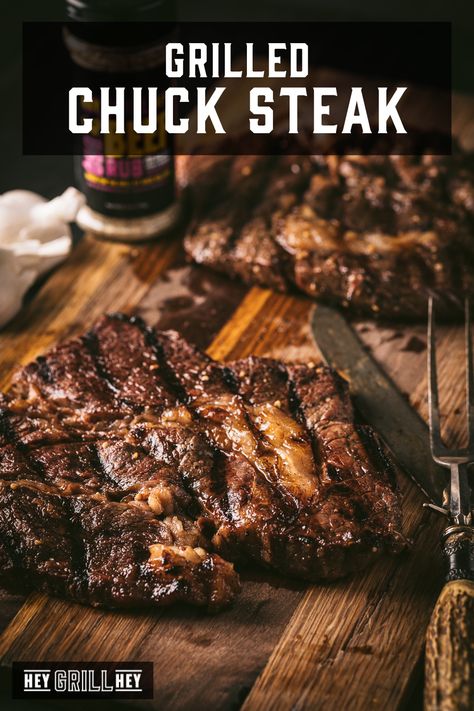 Chuck Roast On Grill, Smoked Chuck Steak, Marinade For Chuck Steak, Chuck Steak Recipes Grilled, Beef Chuck Steak Marinade, Chuck Roll Steak Recipes, Grilled Chuck Steak, Grilled Chuck Roast Recipes, Chuck Shoulder Steak Recipes