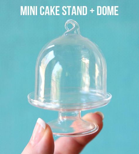 Smallest Cake Stand   Dome Mini Glass Dome Ideas, Mini Cupcake Stand, Gifts For Bakers, Felted Creatures, Small Cake Stand, Seasonal Tree, Mini Cake Stand, Cupcake Container, Best Baking