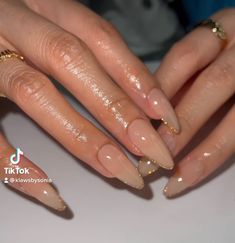 43 Stylish Nails ideas in 2022 | nails, best acrylic nails, short acrylic nails Chic Minimalist Nails, Nude Nails With Glitter, Acrylic Nails Nude, Classy Nail, Clear Acrylic Nails, Gold Glitter Nails, Classy Nail Designs, Nude Nail Designs, Minimal Nails