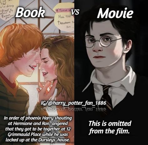 Harry Potter Books Vs Movies, Harry Potter Book Vs Movie, Ron Weasley Book, Book Vs Movie, Books Vs Movies, Harry Potter Groups, Harry Potter School, Harry Potter Cartoon, Glume Harry Potter