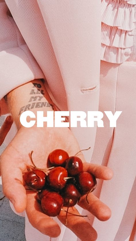 Cherry Wallpaper Harry Styles, Harry Styles Cherry Wallpaper, Cherry Harry Styles, Harry Styles Style, Harry Styles Cherry, Cherry Tattoo, Stamp Tattoo, Cherry Tattoos, Cherry Print