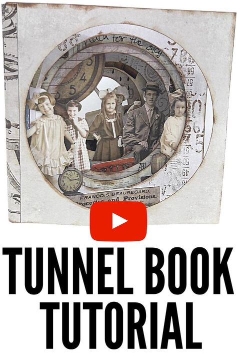 Diy Paper Book, Diy Tunnel, Tunnel Book Tutorial, Book Art Sculptures, Tunnel Book, Book Tutorial, Book Craft, Paper Art Sculpture, Steampunk Crafts