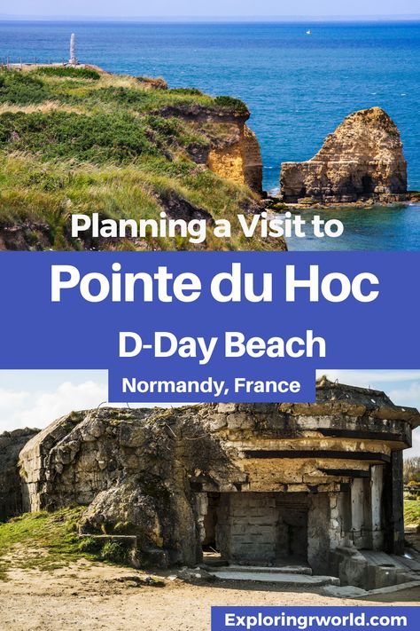 Visiting Pointe du Hoc, World War II D-Day Beach in Normandy, France is unforgettable. Explore German bunkers, see the Ranger Memorial, take in views of the English Channel. Pointe Du Hoc, D Day Beach, Normandy Beach, Juno Beach, Bayeux Tapestry, Mont St Michel, English Channel, Beach Destinations, Normandy France