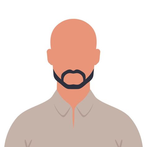 Bald Man With Beard, Beard Bald, Male Avatar, Avatar Illustration, Bald Men With Beards, Man With Beard, Bald With Beard, Bald Man, Faceless Portrait