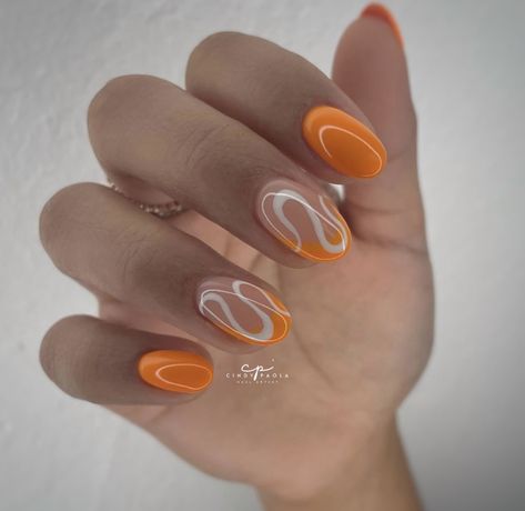 Autumn Biab, Mclaren Nails, Detailed Nail Art, Shellac Nails Fall, Lemon Nails, Nail Summer, Kutek Disney, Pedicure Ideas, Pumpkin Nails