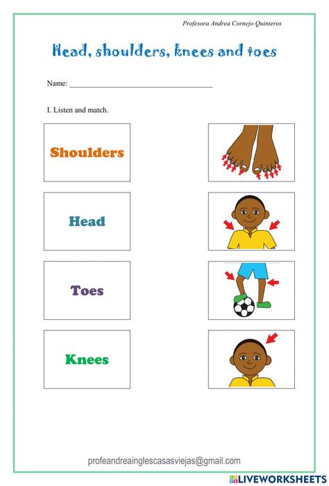 Head Shoulders Knees And Toes, Head To Knee Yoga Pose, Head Shoulders Knees And Toes Activities, Head & Shoulders, English As A Second Language (esl), English As A Second Language, School Themes, Free Printables, Preschool