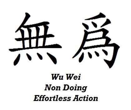 Chinese Chan Buddhists (Japanese: Zen) call the word Wu (Japanese: Mu) 無 "the gate to enlightenment".   In a classic Zen Koan, A monk asks a Chinese Zen master, "Has a dog Buddha-nature or not?" The master answered, "Wu".   Wu is simply translated as a negative. Not, no, non.   Apparently, there is a deeper meaning here.  What is Wu Wei? Wu Wei Symbol, Daoism Tattoo, Wu Wei Tattoo, Taoist Tattoo, Taoism Tattoos, Zen Words, Japanese Tattoo Words, Buddha Nature, Simple Forearm Tattoos