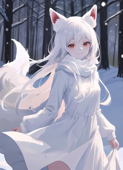 Anime Fox Woman, Anime Kitsune, Female Fox, Wolf Character, Chibi Anime Kawaii, Fox Girl, Anime Wolf, Fox Art, Anime Cat