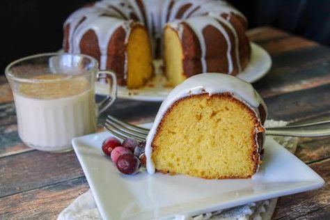 Eggnog Cake With Rum Frosting Recipe Eggnog Rum Cake, Eggnog Rum Cake Recipe, Eggnog Bundt Cake, Rum Frosting, Best Coconut Cake Recipe, Holiday Cake Recipes, Cream Cheese Bundt Cake, Bundt Cake Recipes, Eggnog Cake