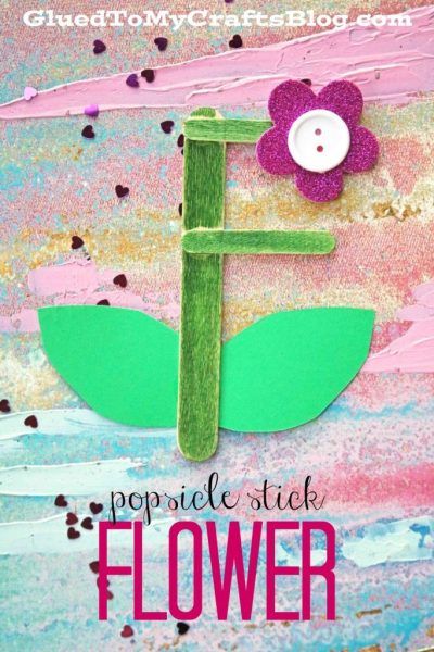 Popsicle Stick “F” Is For Flower – Kid Craft - Spring Art Project - Letter Recognition Crafts Flower Art Projects For Kids, Preschool Notebook, Art Projects For Kids Preschool, F Is For Flower, Flower Art Projects, Preschool Popsicle, Letter F Craft, Flower Crafts Preschool, Sticks Craft