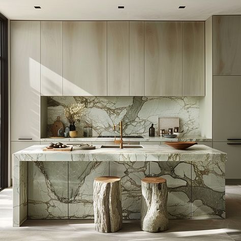 Cool tones and bringing nature indoors. Concept by @soulteriors Imagined with AI. #kitchendesign #inteiordesign #nature #ming #marble #kitchen #ai #kitchen #organic #texture #design #interiordesign #interior #interiordesigner Green Marble Kitchen, Light Kitchens, Inteior Design, Dark Green Kitchen, Marble Kitchen, Instagram Cool, Tall Trees, Kitchen Marble, Nature Indoors