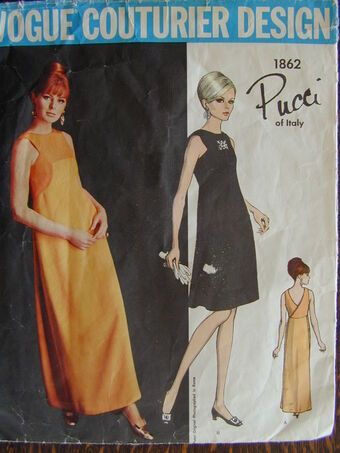 Vogue 1862 | Vintage Sewing Patterns | Fandom 60s Sewing Patterns, 1970s Vogue, 1960s Vogue, 60’s Fashion, Pucci Dress, Vintage Vogue Sewing Patterns, Vogue Vintage, High Fashion Branding, Fashion 1960s