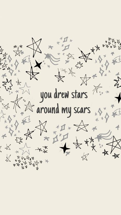 Taylor Swift Wallpaper You Drew Stars, Taylor Swift Stars Drawing, Taylor Swift Matching Bio, Taylor Swift Lyrics For Friends, Matching Taylor Swift Wallpaper, Cardigan Wallpaper, Lyric Drawings, Mail Art Envelopes, Drawing Stars