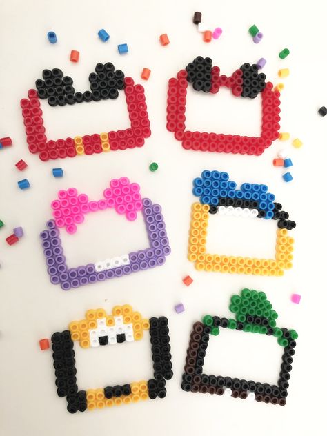 Disney Frame ... #hama #beads #disney #frame # PYSSLA Peeler Bead Picture Frame, Perler Frame, Hama Beads Disney, Melty Bead Designs, Pearl Beads Pattern, Easy Perler Beads Ideas, Hama Beads Design, Fusion Beads, Perler Bead Templates