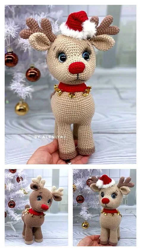 Amigurumi Plush Christmas Baby Deer Free Pattern - Always Free Amigurumi Deer Crochet, Crochet Toys Free Patterns, Christmas Crochet Patterns Free, Crochet Deer, Crochet Toys Free, Crochet Christmas Gifts, Crochet Xmas, Crochet Christmas Decorations, Crochet Animals Free Patterns