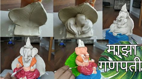 Ganpati Murti, Ganpati Idol, Ganesh Murti, Clay Modelling, Ganpati Bappa, How To Paint, Hello Everyone, At Home, The Creator