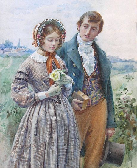 Victorian Couple, Victorian Paintings, Victorian Romance, Romantic Paintings, Couple Painting, Vintage Couples, Victorian Women, Time Art, Old Paintings