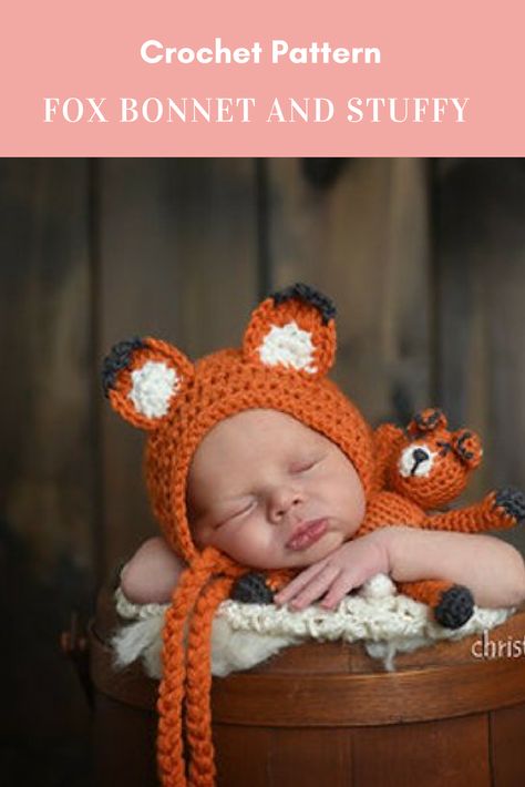 Crochet Diaper Cover, Crochet Photo Props, Fox Hat, Back Post Double Crochet, Crochet Decrease, Baby Fox, Newborn Crochet, Newborn Props, Crochet Baby Booties